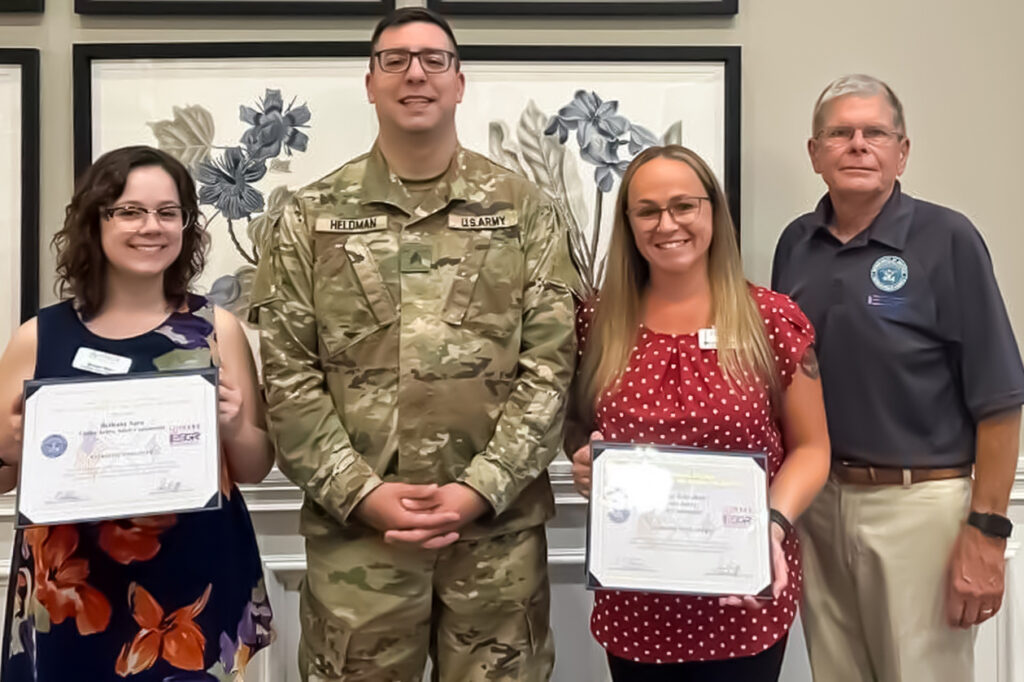 Inside the community at Vitalia North Royalton, two directors are being awarded the Service Member Patriot Award.