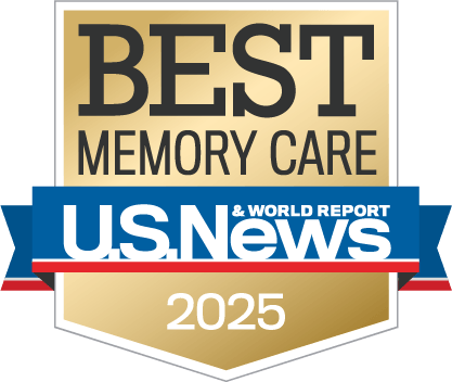 U.S. News 2025 Best Memory Care award badge presented to Arrow Senior Living communities for excellence in dementia and Alzheimer’s care services.